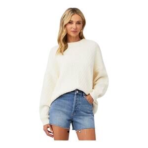 Show Me Your Mumu Crosby Sweater Ivory Knit Women’s Large Oversized